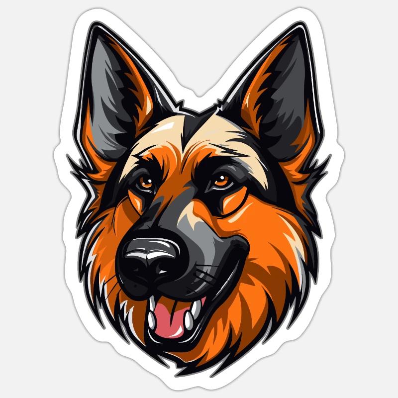 Deutscher Schäferhund Sticker Größe S (10 x 10 cm)