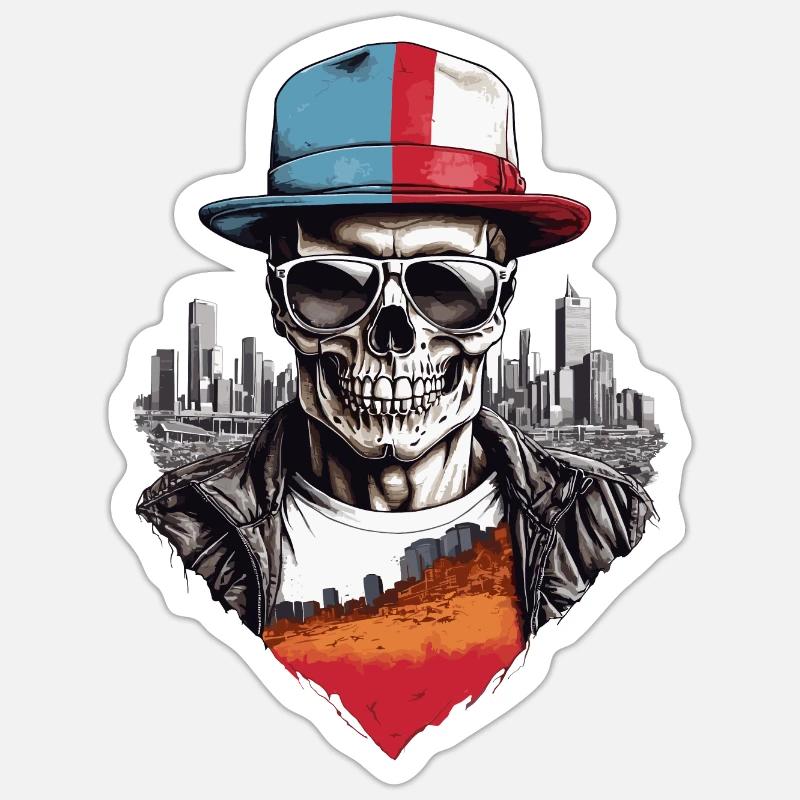 Skull - Sticker size S (10 x 10 cm) - white matte