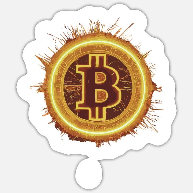 Fiery Bitcoin Solar Sticker size S (10 x 10 cm)