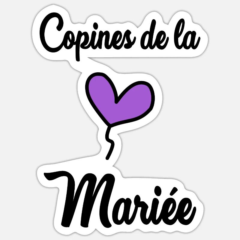 COPINES DE LA MARIEE - Sticker taille S (10 x 10 cm) - blanc mat