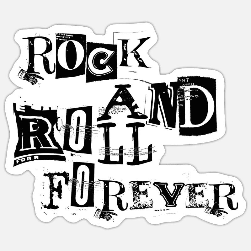 Rock and Roll Forever - Rock éternel Sticker taille S (10 x 10 cm)