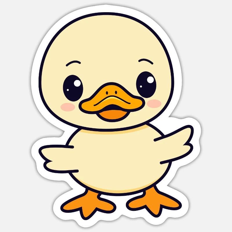 Caneton - Sticker taille S (10 x 10 cm) - blanc mat