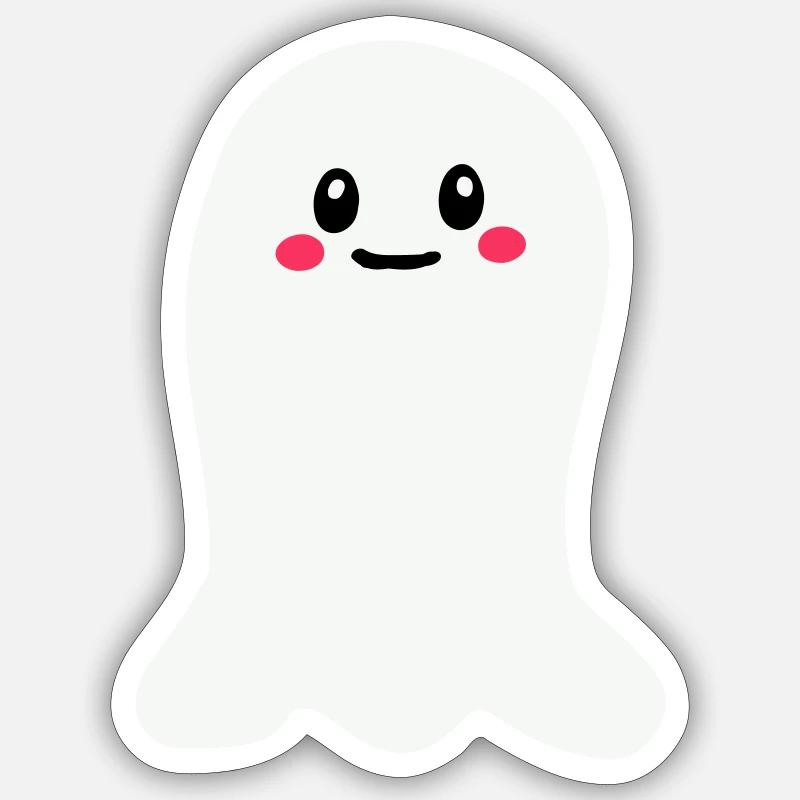 Fantôme - Sticker taille S (10 x 10 cm) - blanc mat