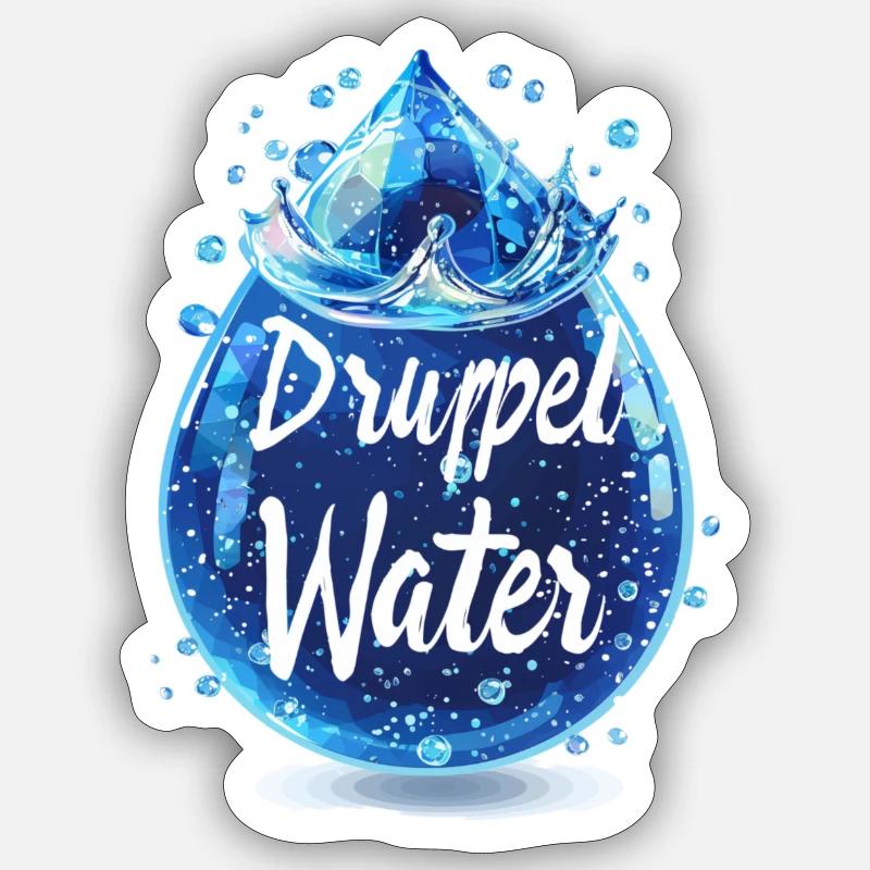 Wasser tropft - Sticker Größe S (10 x 10 cm) - Mattweiß