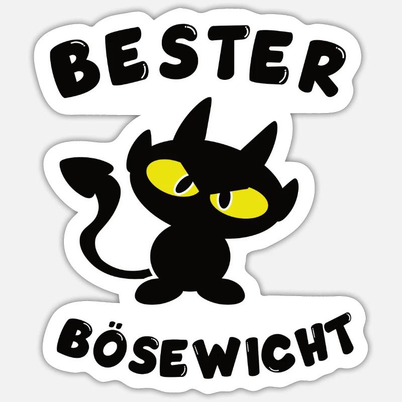 cooles bester Bösewicht Design - Sticker Größe S (10 x 10 cm) - Mattweiß