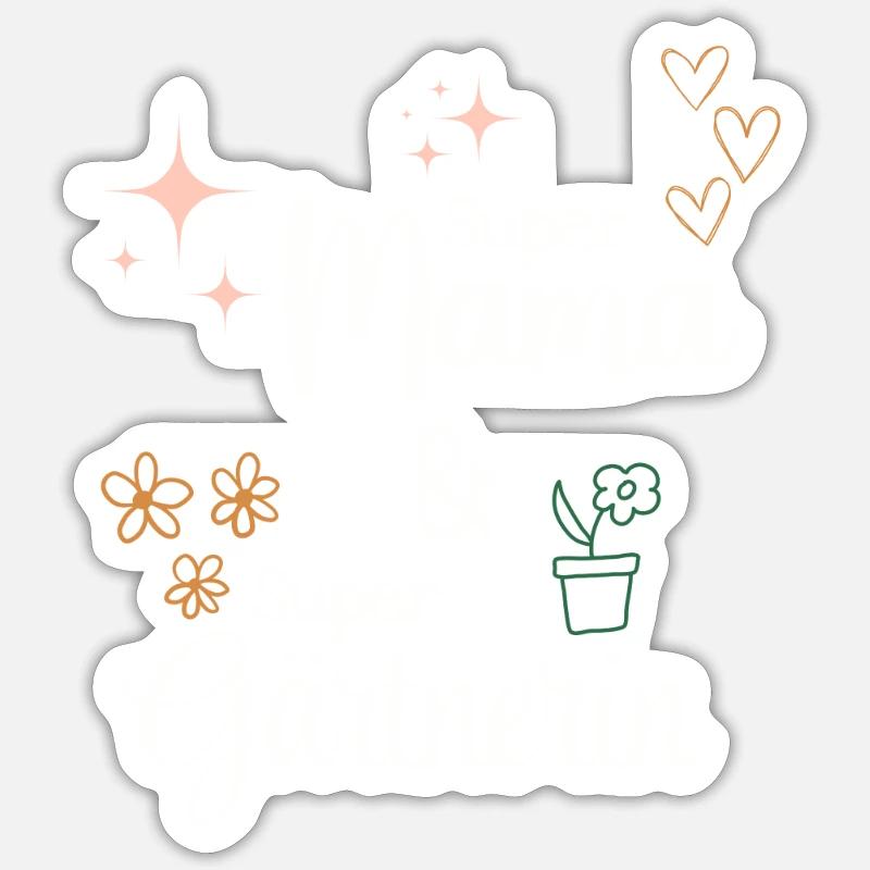 Beste Super Mama Gärtner Mama Muttertag Geschenk - Sticker Größe S (10 x 10 cm) - Mattweiß