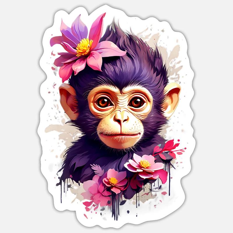 Monkey Monkey V1 24 18 Sticker size S (10 x 10 cm)