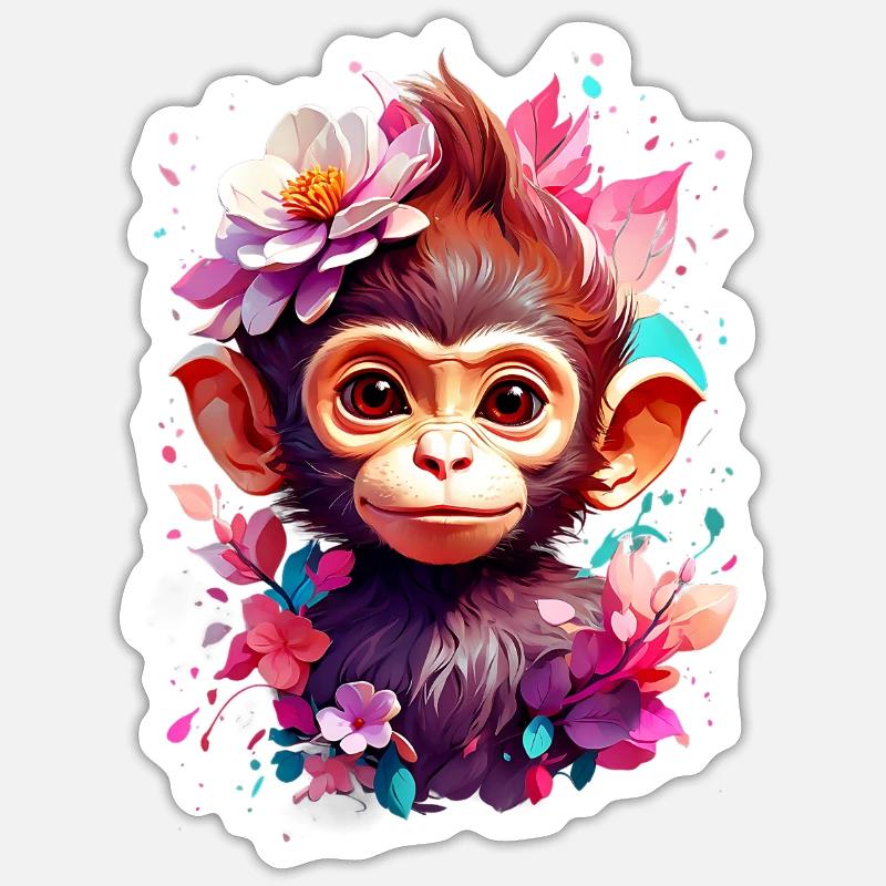 Monkey Monkey V1 24 17 Sticker size S (10 x 10 cm)