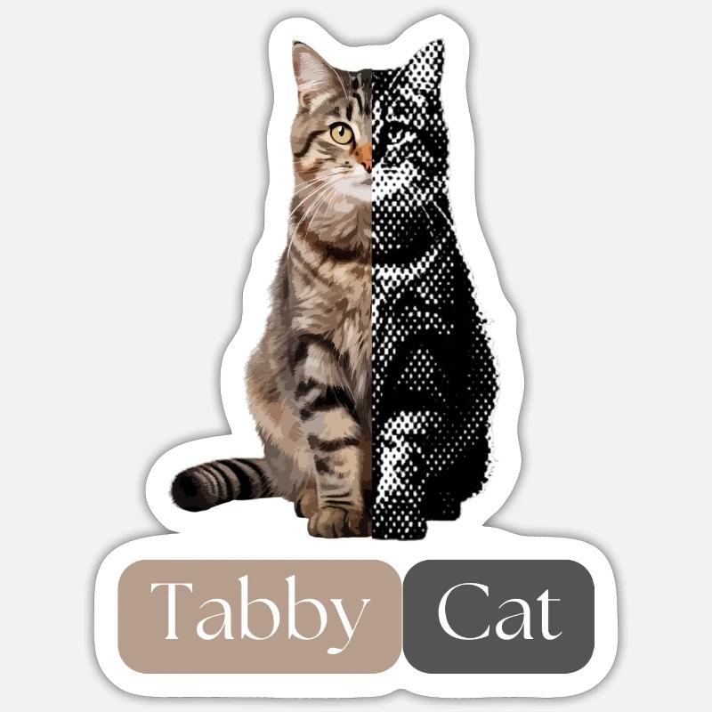 Tabby cat Sticker size S (10 x 10 cm)