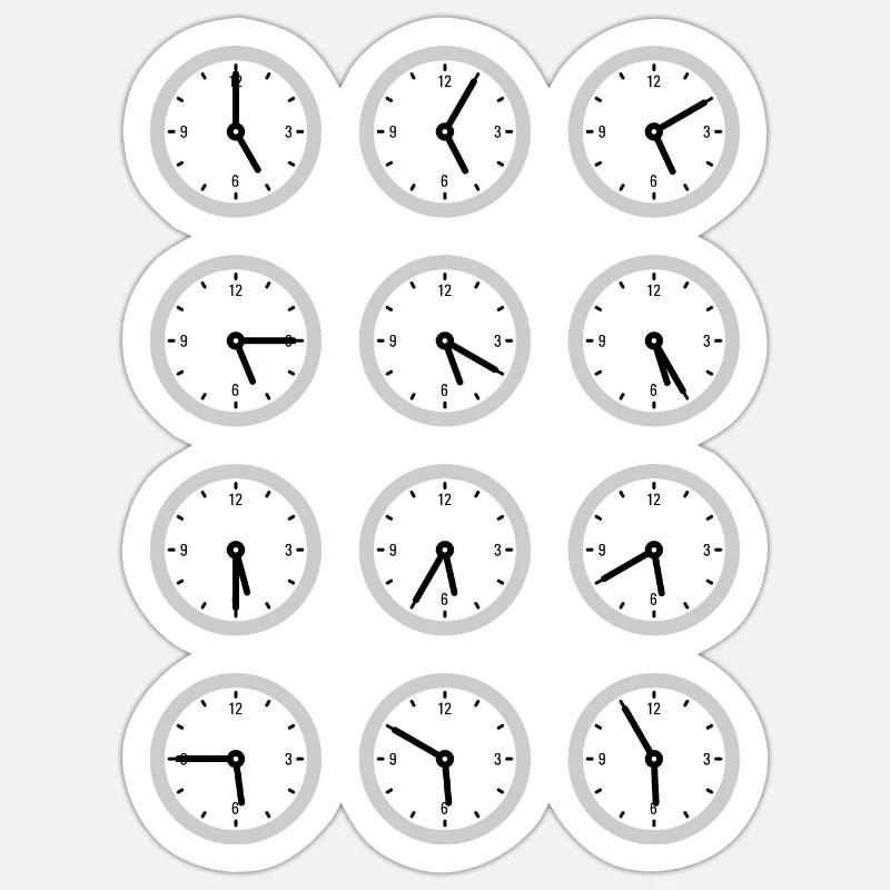 Clock and time Sticker size S (10 x 10 cm)