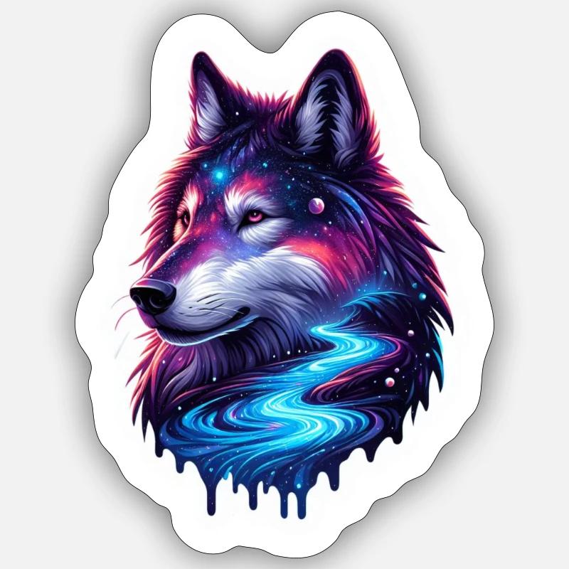 Celestial wolve Sticker size S (10 x 10 cm)