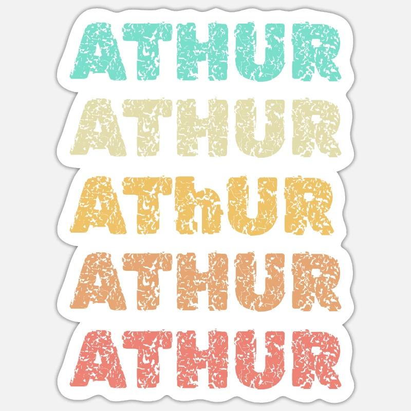 Athur als Athur - Sticker Größe S (10 x 10 cm) - Mattweiß