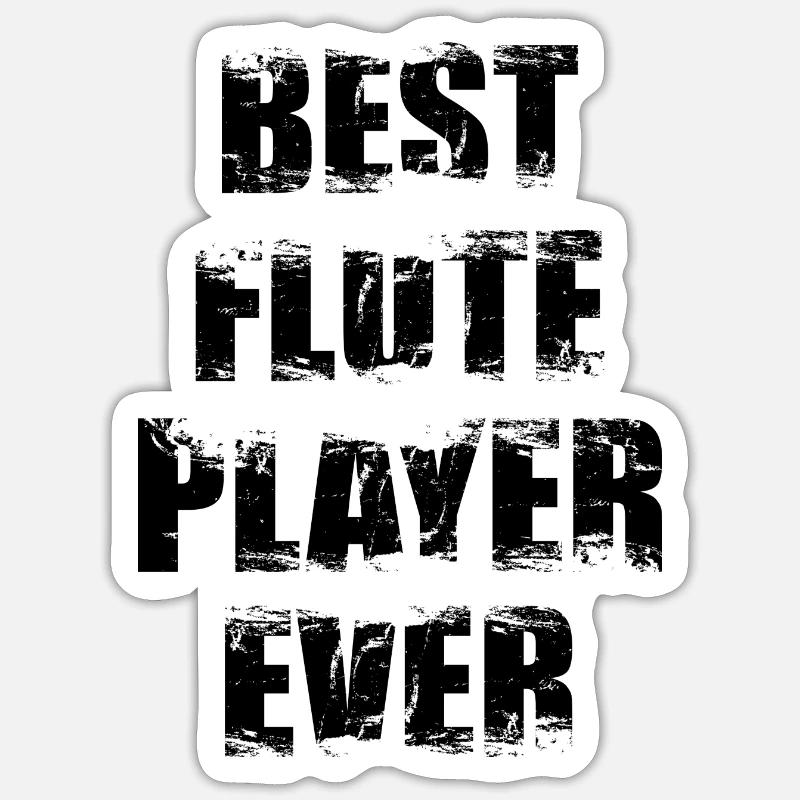 Flûtiste - Sticker taille S (10 x 10 cm) - blanc mat