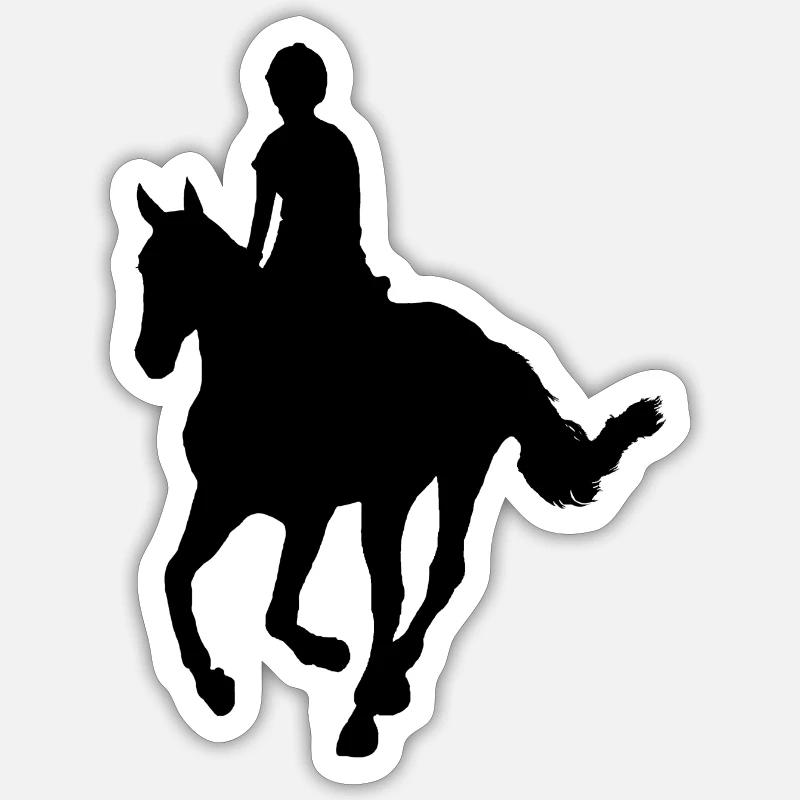 Cavalier à cheval Sticker taille S (10 x 10 cm)