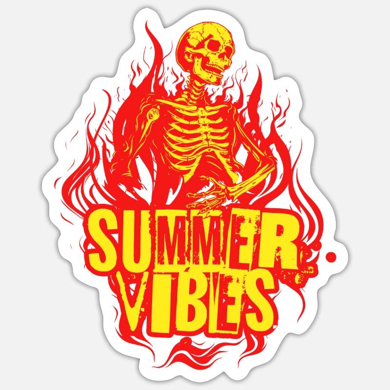 Summer Vibes - Sticker Größe S (10 x 10 cm) - Mattweiß