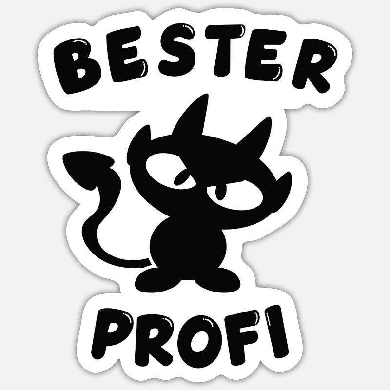 cooles bester Profi Design - Sticker Größe S (10 x 10 cm) - Mattweiß
