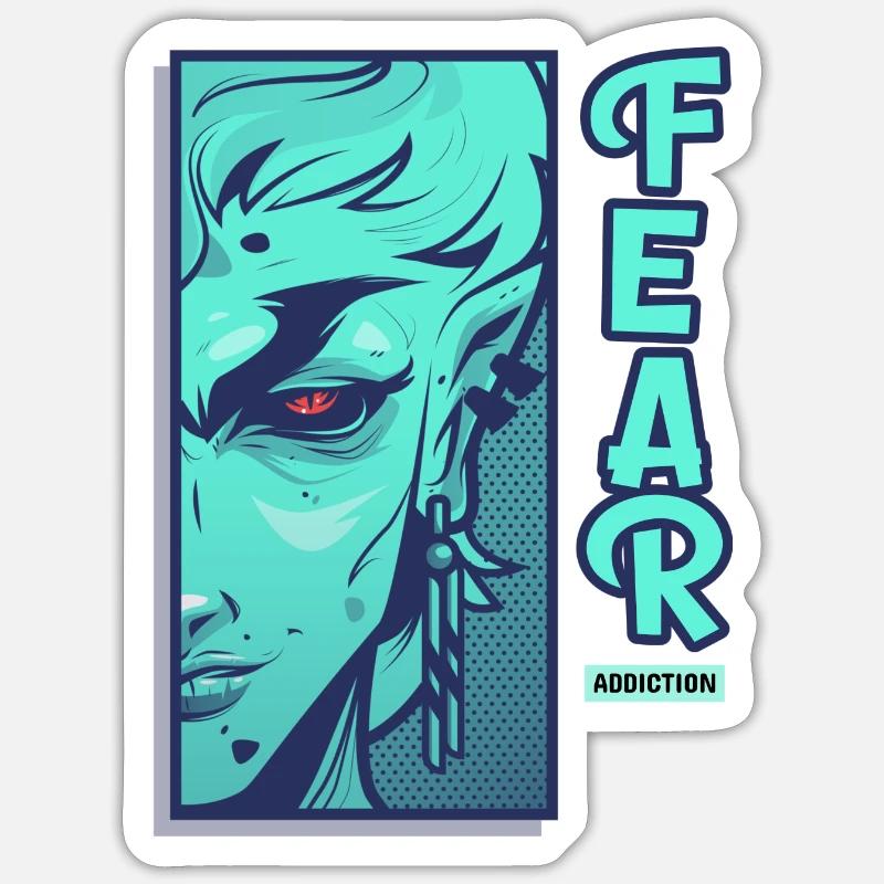 Fear addict design - Sticker size S (10 x 10 cm) - white matte
