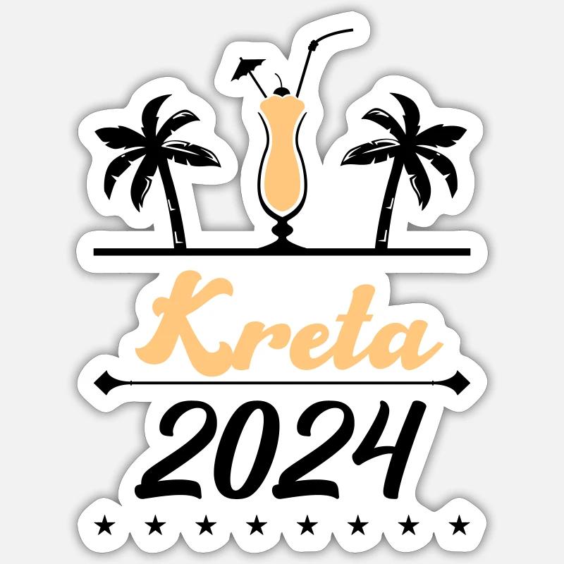 kreta 2024 - Sticker Größe S (10 x 10 cm) - Mattweiß