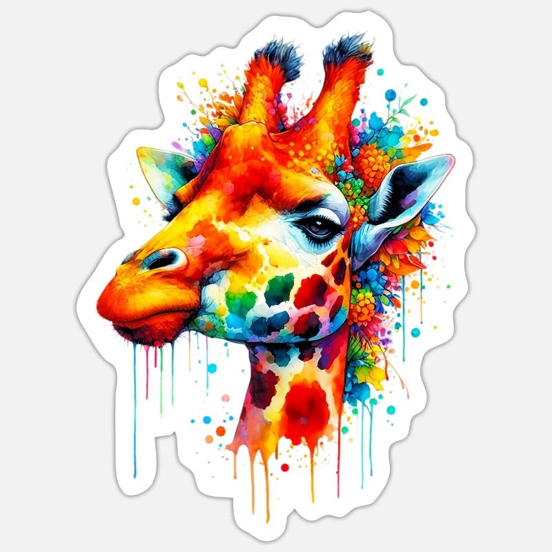 Giraffe - Sticker size S (10 x 10 cm) - white matte