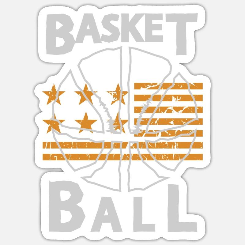 Basket-ball Basketteurs Joueurs - Sticker taille S (10 x 10 cm) - blanc mat