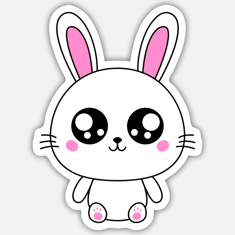 Lapin mignon Sticker taille S (10 x 10 cm)