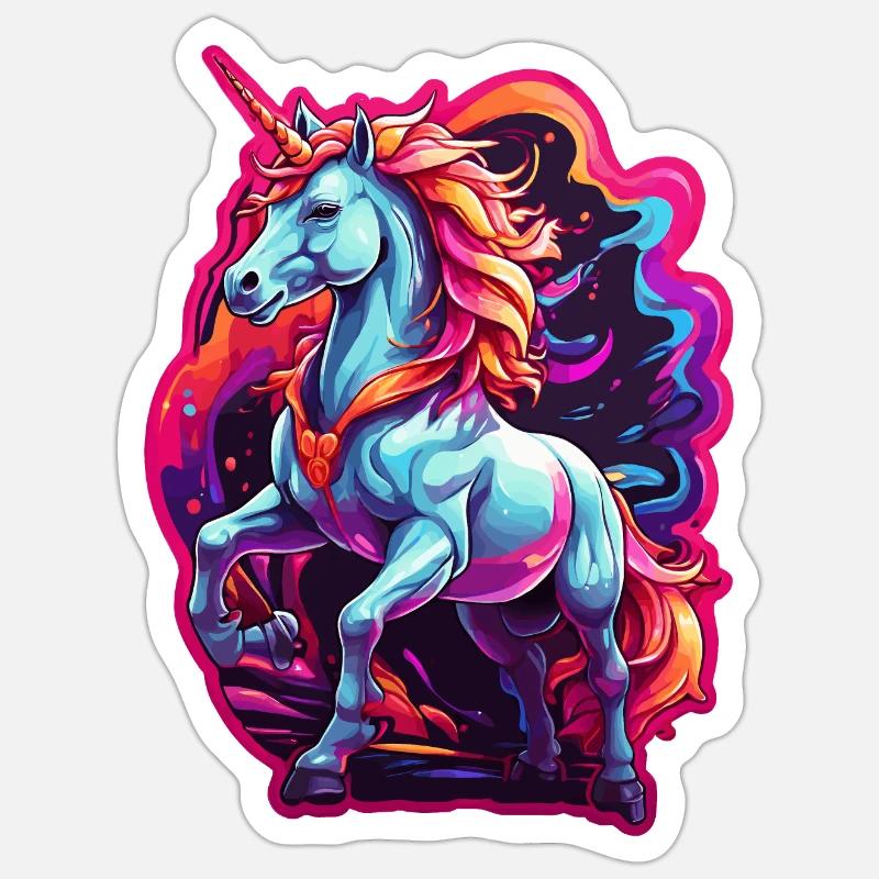 Einhorn - Sticker Größe S (10 x 10 cm) - Mattweiß