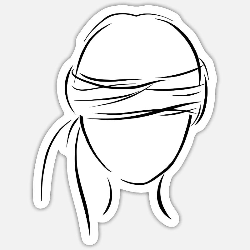 aveugle - Sticker taille S (10 x 10 cm) - blanc mat