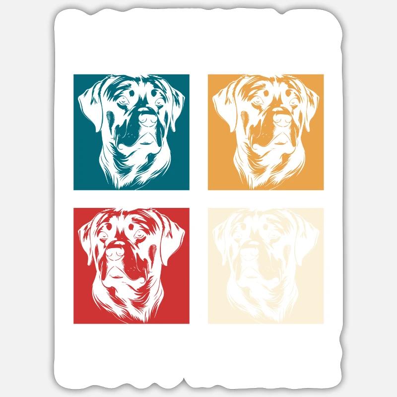 Rottweiler Danger Master - Sticker taille S (10 x 10 cm) - blanc mat