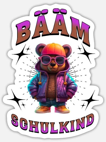 BÄÄM Schulkind - Sticker Größe S (10 x 10 cm) - Mattweiß