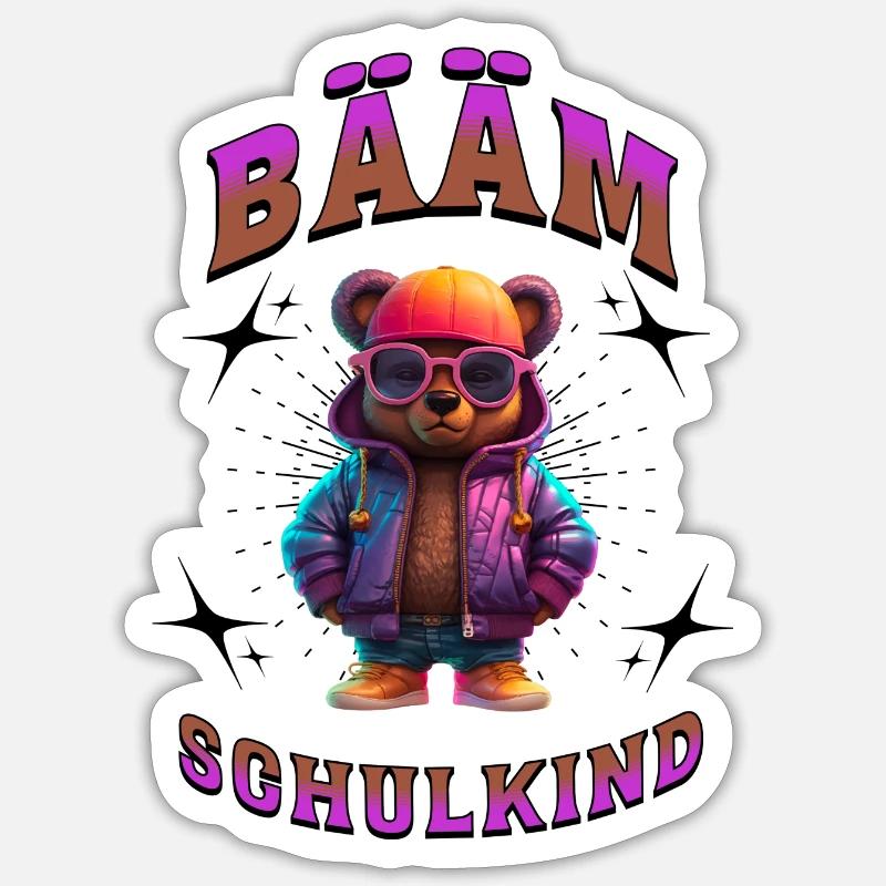 BÄÄM Écolier - Sticker taille S (10 x 10 cm) - blanc mat