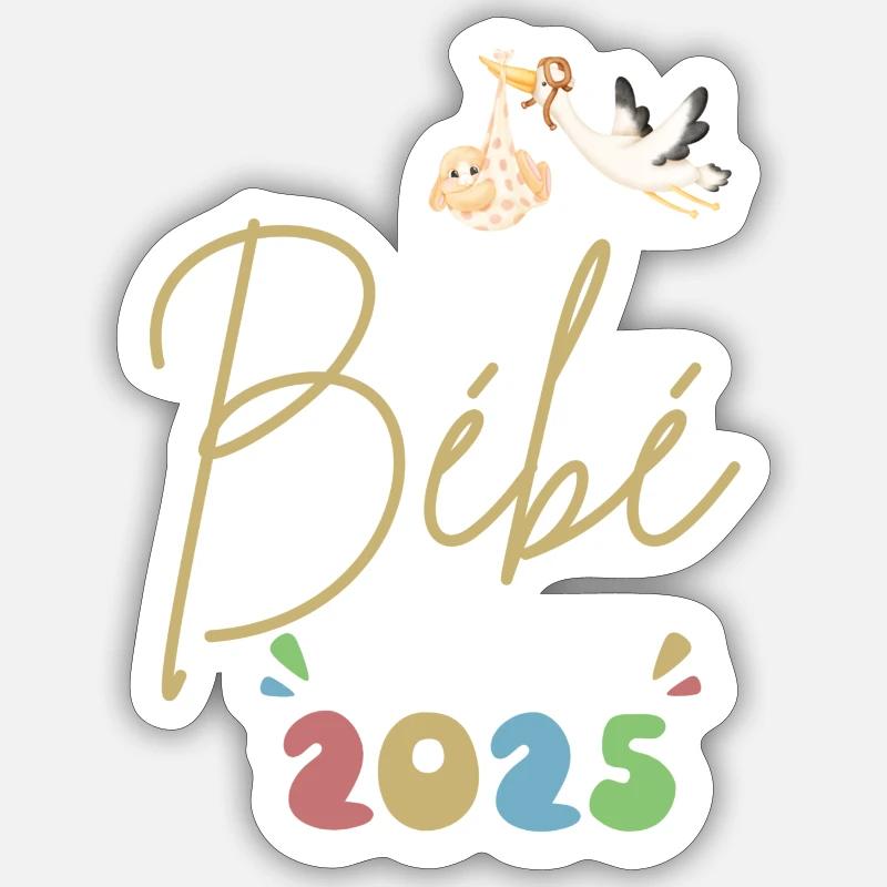 Bébé 2025 - Sticker taille S (10 x 10 cm) - blanc mat
