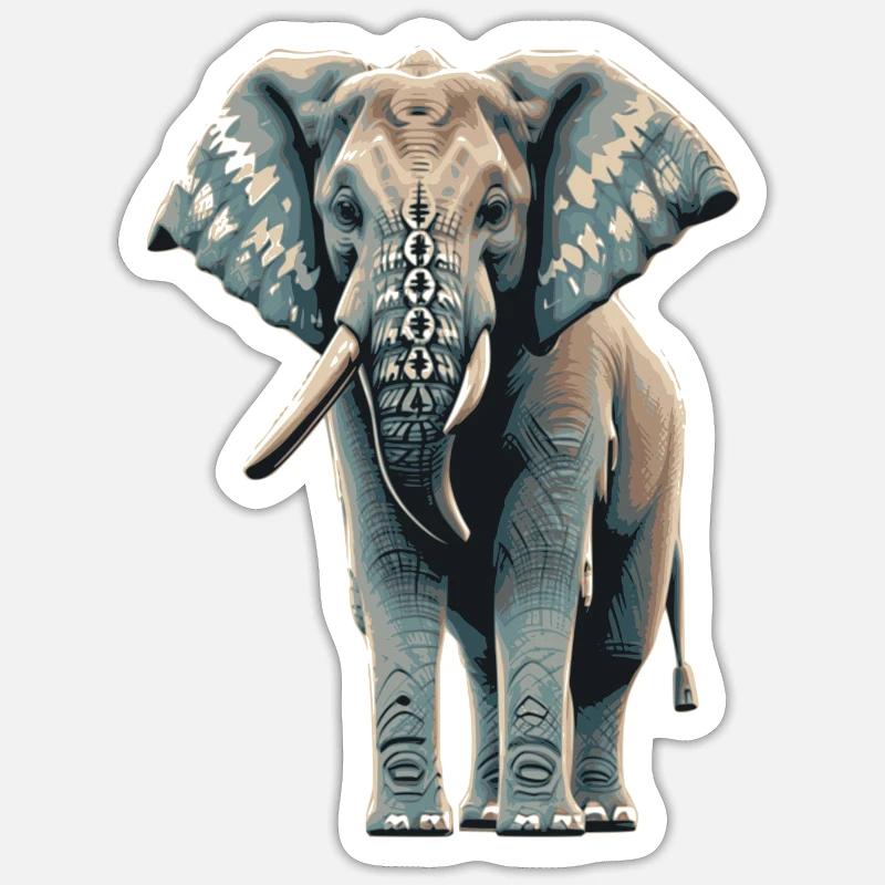 blue elefant - Sticker Größe S (10 x 10 cm) - Mattweiß
