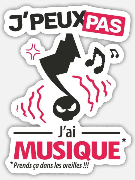 Ich kann nicht, ich habe Musik - Sticker Größe S (10 x 10 cm) - Mattweiß