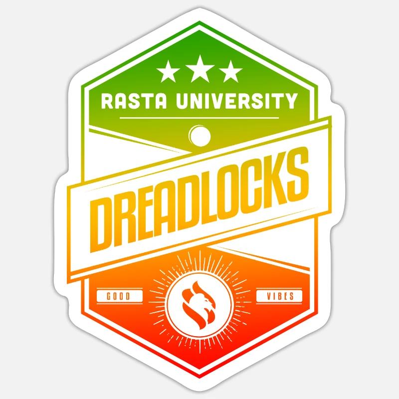 Rasta University Dreadlocks Good Vibez Reggae Sticker size S (10 x 10 cm)