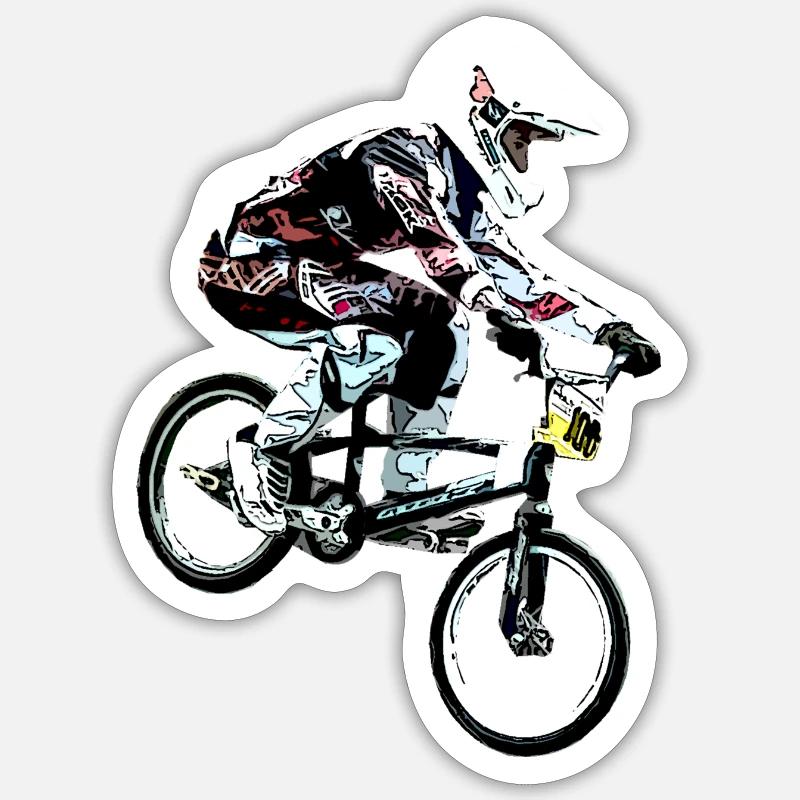 bmx - Sticker taille S (10 x 10 cm) - blanc mat