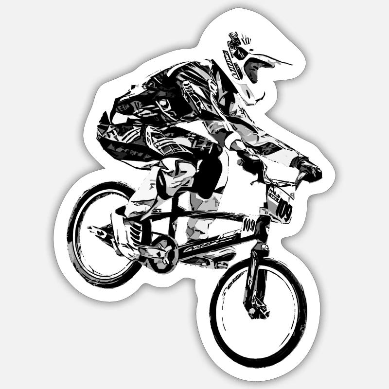 bmx - Sticker taille S (10 x 10 cm) - blanc mat