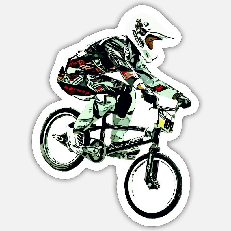 bmx - Sticker taille S (10 x 10 cm) - blanc mat