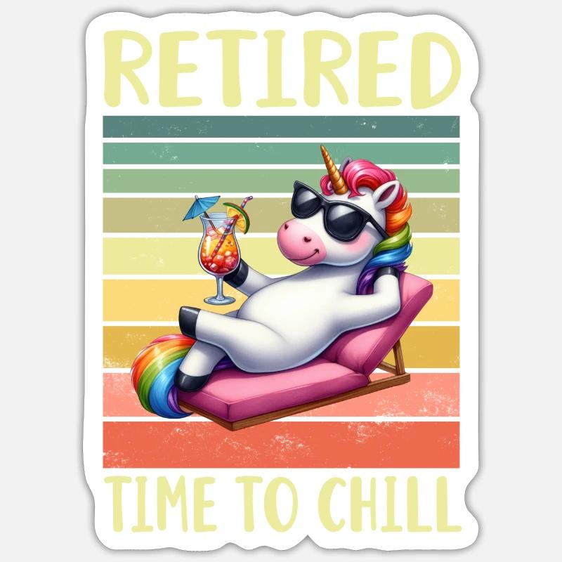 Retraité Retraité - Sticker taille S (10 x 10 cm) - blanc mat