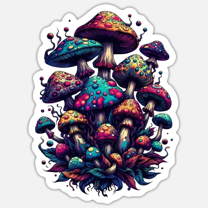 Psychedelic Mushroom Magic Sticker size S (10 x 10 cm)