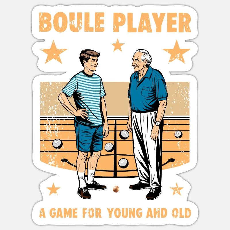 Boule player - Sticker size S (10 x 10 cm) - white matte