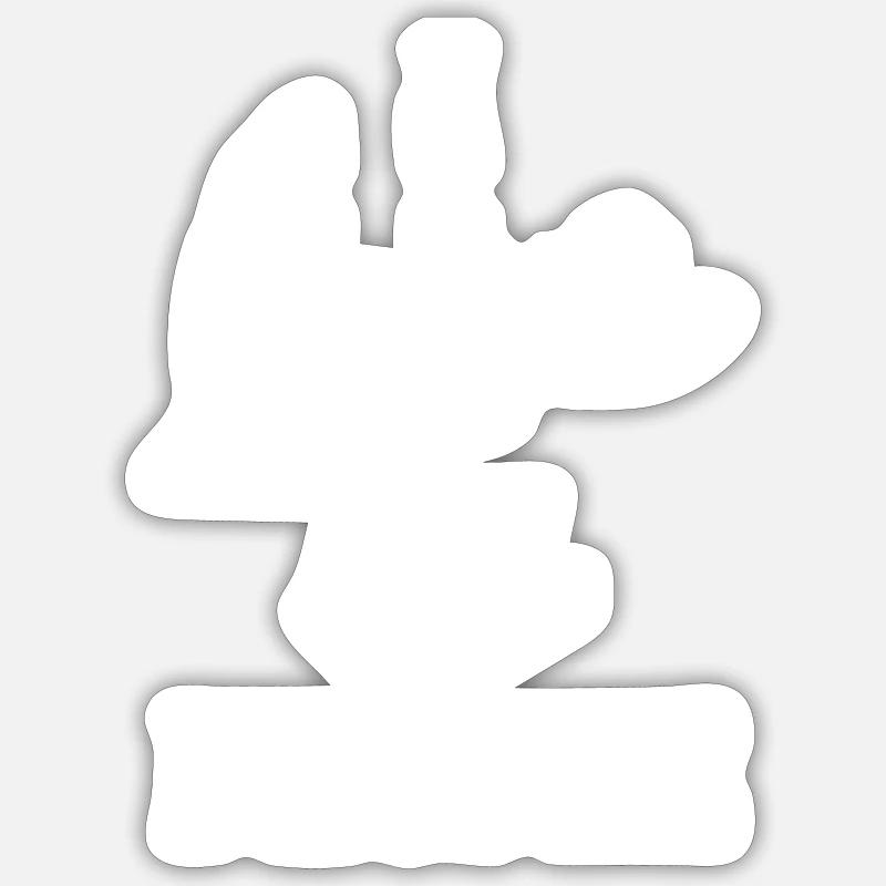 J’aime tout le monde - Sticker taille S (10 x 10 cm) - blanc mat