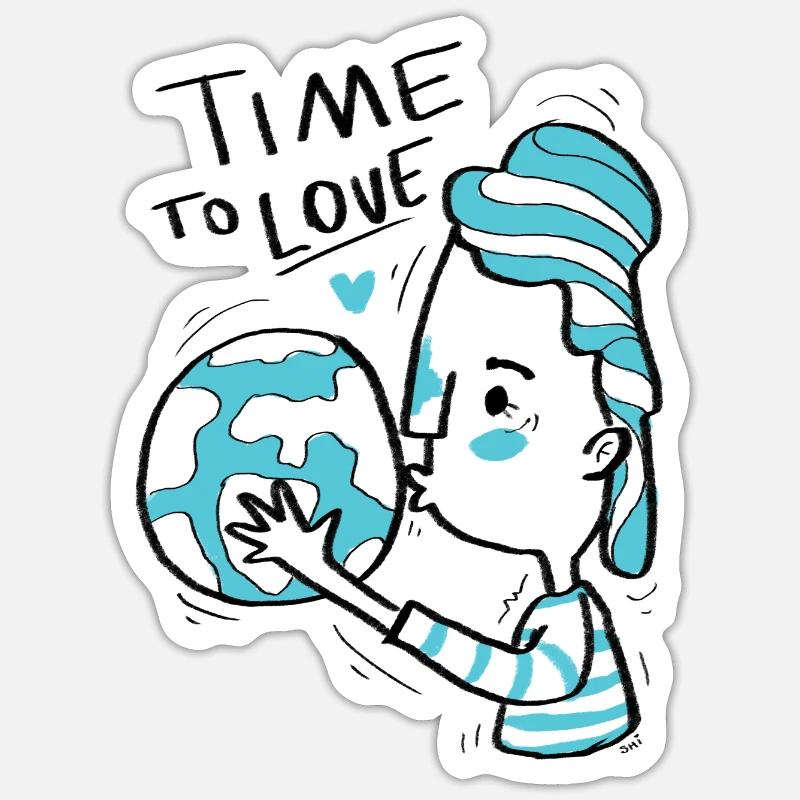 Le temps d’aimer - Terre Sticker taille S (10 x 10 cm)