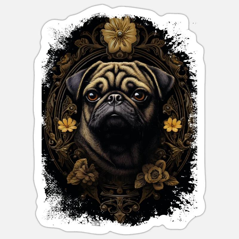 Cute Pug - Sticker size S (10 x 10 cm) - white matte