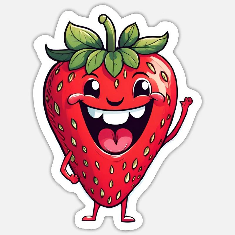 Fraise Sticker taille S (10 x 10 cm)