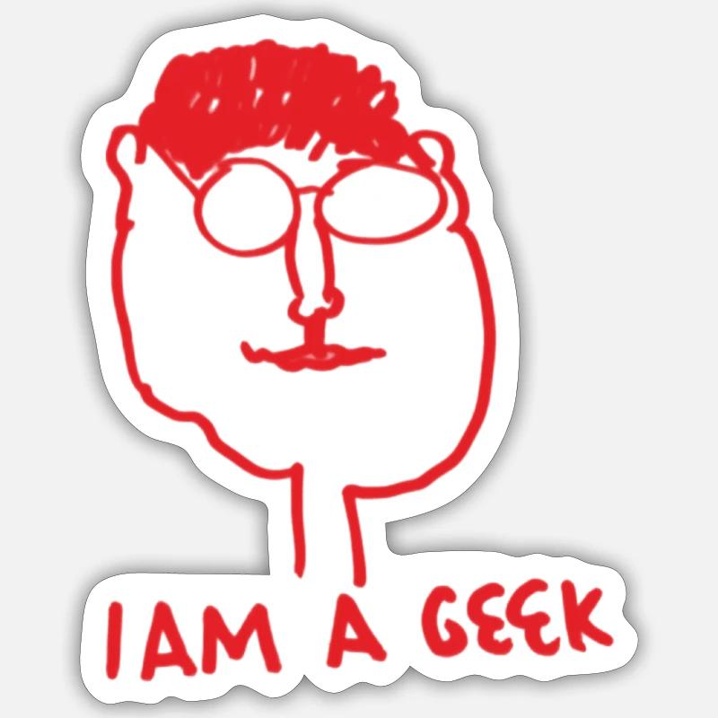 Ich bin ein Streber - Sticker Größe S (10 x 10 cm) - Mattweiß