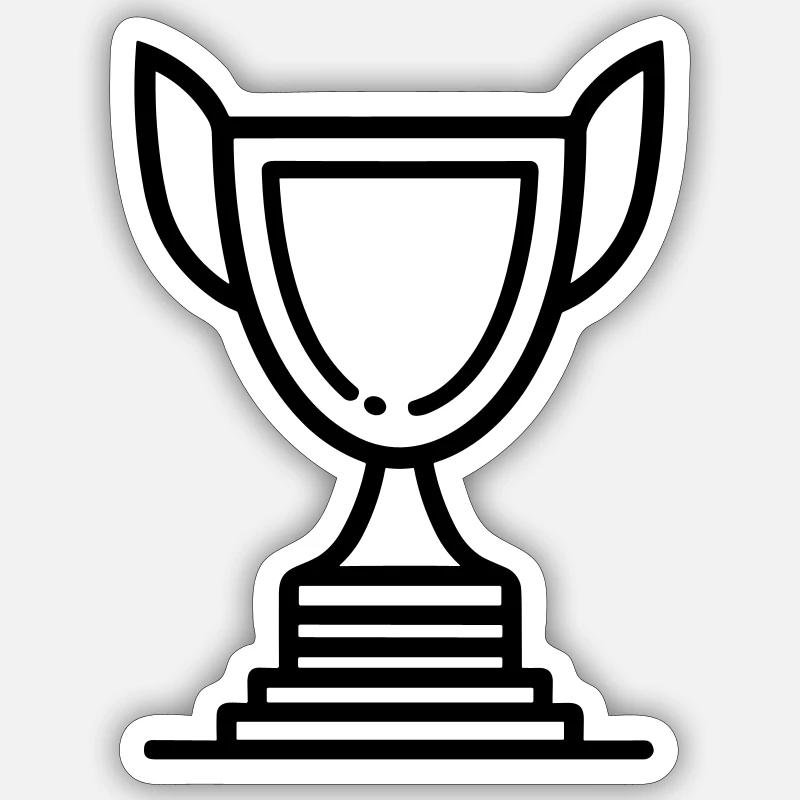 Trophäe - Sticker Größe S (10 x 10 cm) - Mattweiß