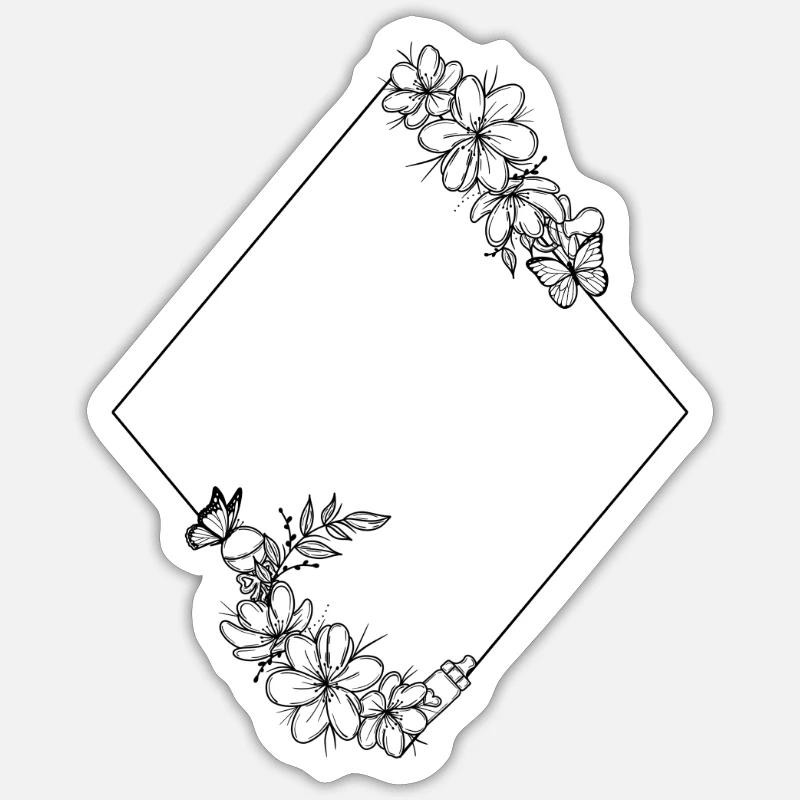 Frame: Rhombus - Sticker size S (10 x 10 cm) - white matte