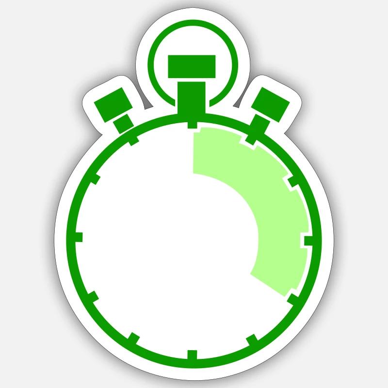 stopuhr - Sticker Größe S (10 x 10 cm) - Mattweiß