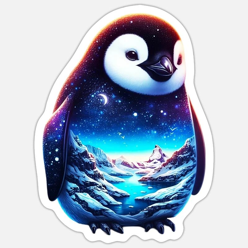 Pingouin - Sticker taille S (10 x 10 cm) - blanc mat