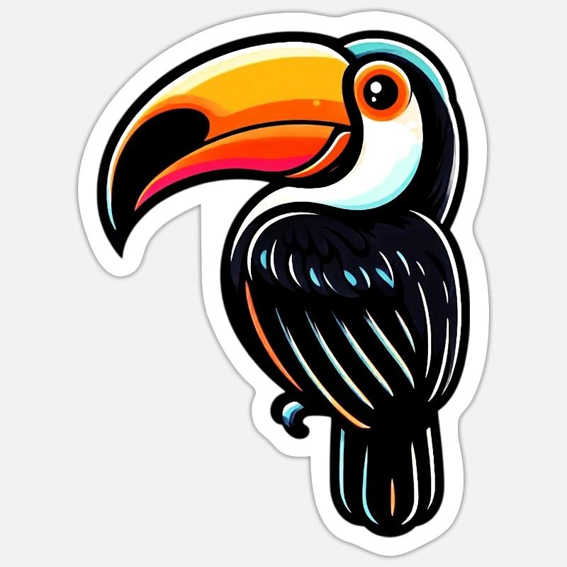 Toucan - Sticker size S (10 x 10 cm) - white matte